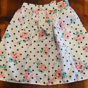 Floral Polka Dot Cotton Kitchen Apron